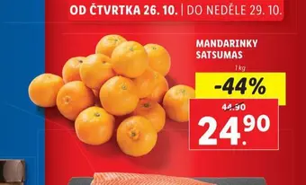 Lidl Mandarinky satsumas nabídka
