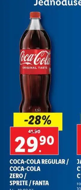 Lidl Coca cola regular, zero nabídka