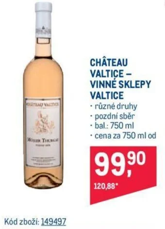 Makro CHÂTEAU VALTICE-VINNÉ SKLEPY VALTICE nabídka