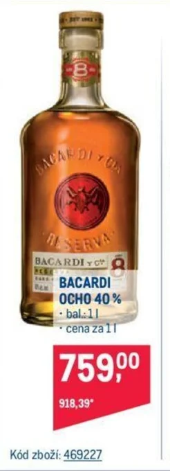 Makro BACARDI OCHO 40% nabídka