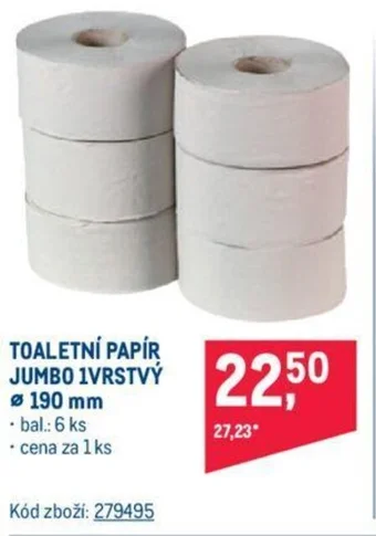 Makro TOALETNÍ PAPÍR JUMBO 1VRSTVÝ Ø 190 mm nabídka