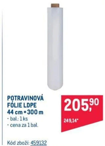 Makro POTRAVINOVÁ FÓLIE LDPE 44 cm x 300 m nabídka