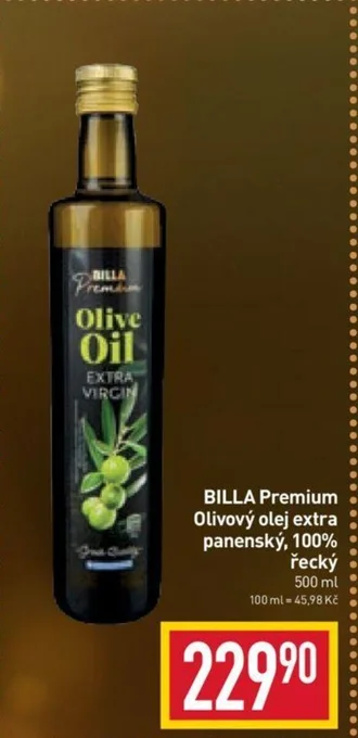 Billa BILLA Premium Olivový olej extra panenský, 100% řecký 500 ml nabídka