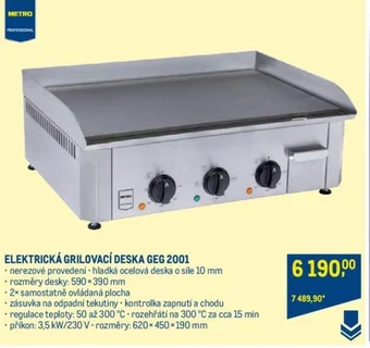 Makro ELEKTRICKÁ GRILOVACÍ DESKA GEG 2001 nabídka