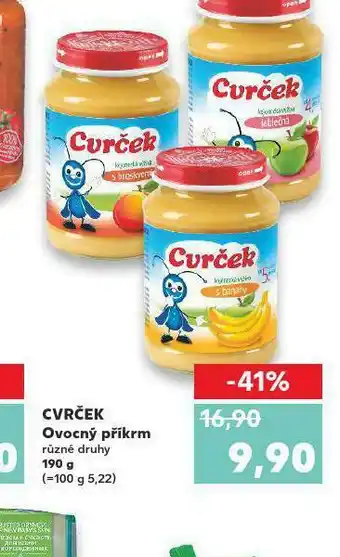 Kaufland Cvrček ovocný příkrm nabídka