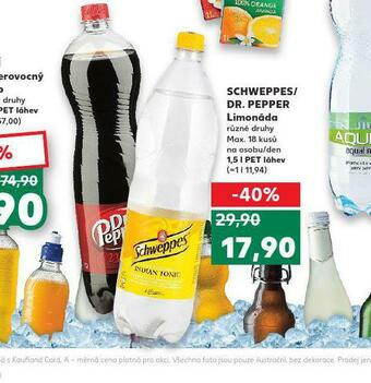 Kaufland Schweppes / dr. pepper limonáda nabídka