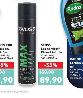 Kaufland Syoss lak, tužidlo nabídka
