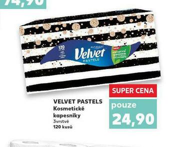Kaufland Velvet pastels kosmetické kapesníky nabídka
