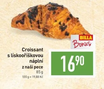 Billa Croissant s lískooříškovou náplní z naší pece nabídka