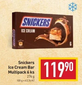 Billa Snickers Ice Cream Bar Multipack 6 ks nabídka