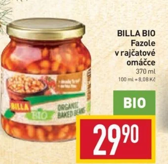 Billa BILLA BIO Fazole v rajčatové omáčce nabídka