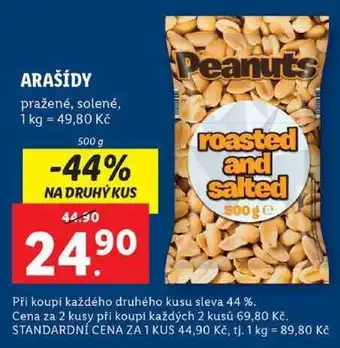 Lidl Arašídy, 500 g nabídka