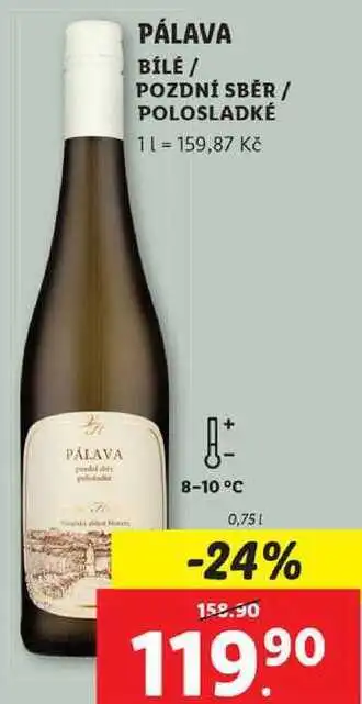 Lidl Pálava, 0,75 l nabídka