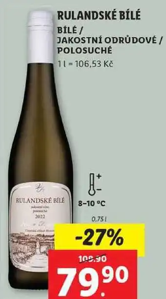 Lidl Rulandské bílé, 0,75 l nabídka