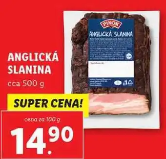 Lidl Anglická slanina, cena za 100 g nabídka