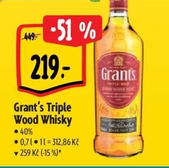 Albert Grant's Triple Wood Whisky nabídka