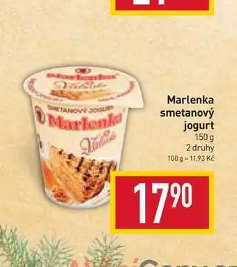 Billa Marlenka smetanový jogurt 150 g nabídka