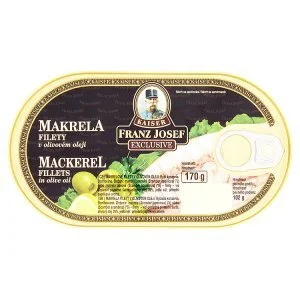 Billa Kaiser franz josef exclusive makrela filety 170g, vybrané druhy nabídka