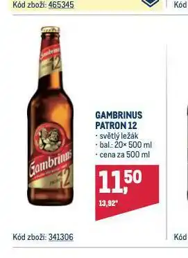 Makro Pivo gambrinus nabídka