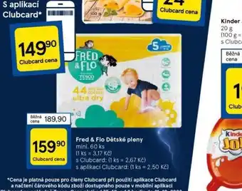 Tesco Fred & flo dětské pleny nabídka
