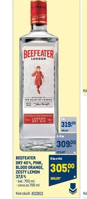 Makro Beefeater gin nabídka