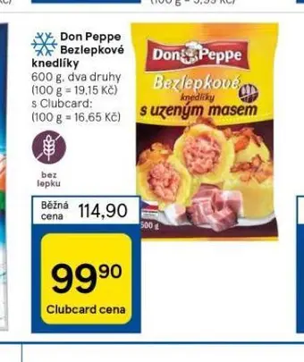 Tesco Don peppe bezlepkové knedlíky nabídka