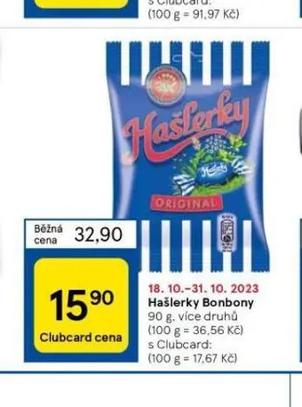 Tesco Hašlerky bonbony nabídka