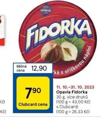 Tesco Opavia fidorka nabídka