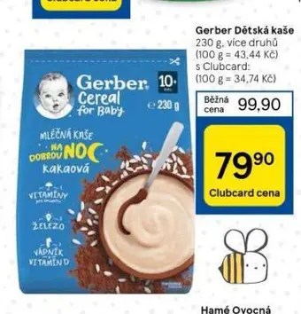 Tesco Gerber dětská kaše nabídka