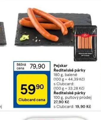 Tesco Ředitelské párky nabídka