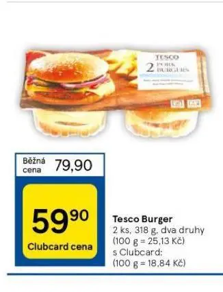 Tesco Tesco burger nabídka
