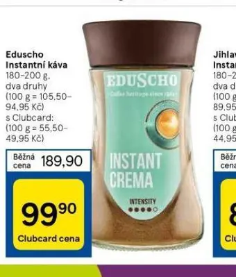 Tesco Eduscho instantní káva nabídka