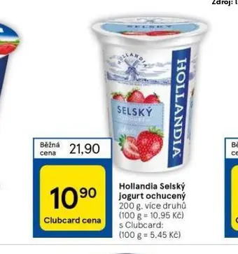 Tesco Hollandia selský jogurt ochucený nabídka