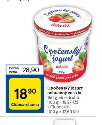 Tesco Opočenský jogurt ochucený ve skle nabídka