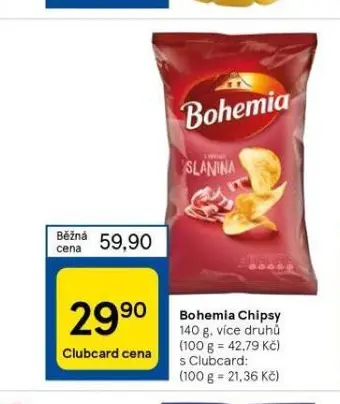 Tesco Bohemia chipsy nabídka
