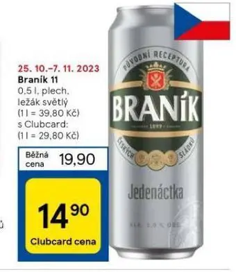 Tesco Pivo braník 11 nabídka