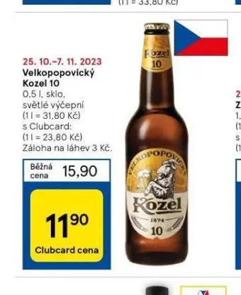 Tesco Pivo velkopopovický kozel 10 nabídka