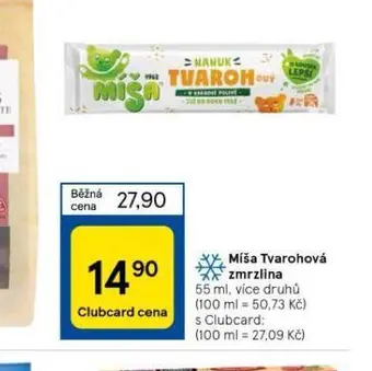 Tesco Míša tvarohová zmrzlina nabídka