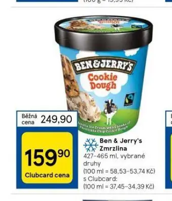Tesco Ben & jerry´s zmrzlina nabídka