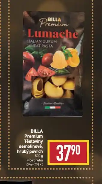 Billa Billa premium těstoviny semolinové, hrubý povrch nabídka