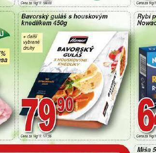 Hruška Bavorský guláš s houskovým knedlíkem nabídka