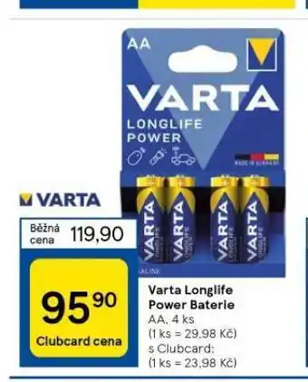 Tesco Varta longlife power baterie nabídka