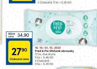 Tesco Fred & flo dětské vlhčené ubrousky nabídka