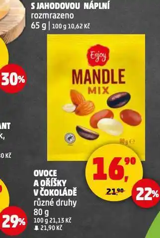 Penny Market Ovoce a oříšky v čokoládě nabídka