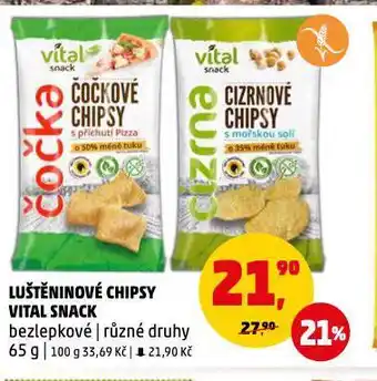 Penny Market Luštěninové chipsy vital snack nabídka