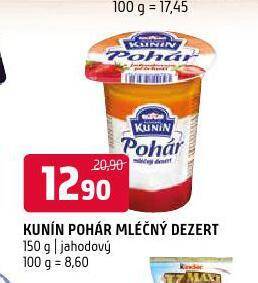 Terno Kunín pohár mléčný dezert nabídka