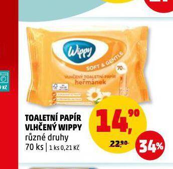Penny Market Wippy toaletní papír vlhčený nabídka