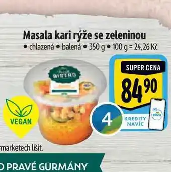 Albert Masala kari rýže se zeleninou chlazená balená 350 g nabídka