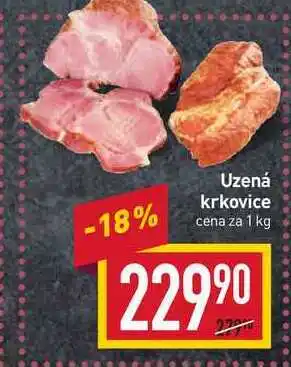 Billa Uzená krkovice cena za 1 kg nabídka