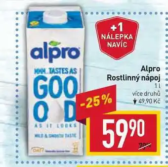 Billa Alpro rostlinný nápoj 1l nabídka